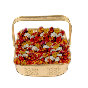 Panier en métal décoratif pour fleurs, panier de rangement pour la maison, le temple, la décoration de la salle de prière, organisateur de table - Product Image 1