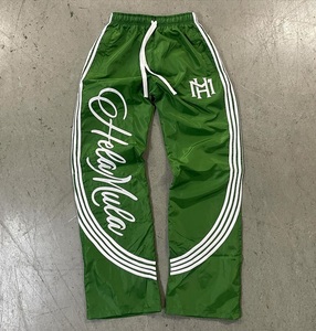 Custom <b>Men</b> Nylon Track Pants <b>Baggy</b> Streetwear Windbreaker <b>Trousers</b> Wide Leg Sports Jogger Pants With Side Stripes Custom Logo - Product Image 2
