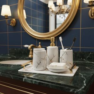 Luxury sink accessories chic bathroom organiser contemporary bathroom design refined marble craftsmanship stylish washroom decor - Product Image 5