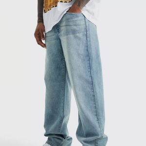 Wholesale Low MOQ Breathable Washed Baggy Jeans <b>Pants</b> for Men Custom Made Latest Design Autumn/Spring/Summer for Sale - Product Image 1