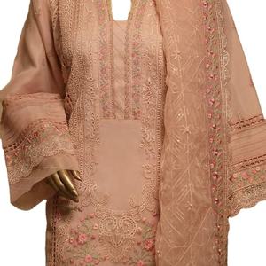 อินเดียปากีสถานล่าสุดสุทธิหนักปัก Salwar Kameez สูทพรรคสวมใส่ชุดขายร้อน2022 - Product Image 1