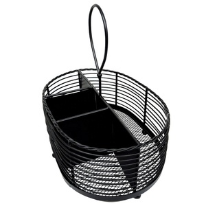 ตะกร้าลวดโลหะคุณภาพสูง ทำด้วยมือ ทาสีเคลือบผงสีดำ สำหรับใส่ผลไม้ ตกแต่งบ้าน ใช้ในครัว ขายส่ง - Product Image 2