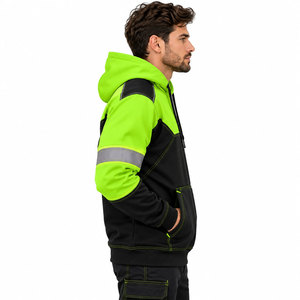 Sweat à capuche réfléchissant personnalisé pour hommes, en tissu polaire haute visibilité, idéal pour les travailleurs extérieurs - Collection 2027 (Vente en gros) - Product Image 3