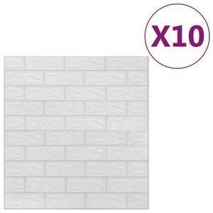 สติกเกอร์ติดผนังลายอิฐสีขาว3D มีกาวในตัว10ชิ้นแพ็ค - Product Image 2
