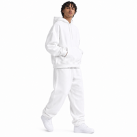 Ensemble de survêtement unisexe surdimensionné d'hiver, couleur unie, délavé à l'acide, écologique, nouveau design, coupe ample, sweat à capuche et pantalon de jogging, fabrication sur mesure