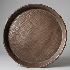 <b>Large</b> Serving <b>Tray</b> Matte Finish Round Hammered Antique Design Customized Colour Heavy Duty Metal Round <b>Trays</b> High Quality <b>Trays</b> - Product Image 1