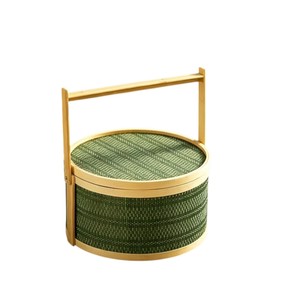 Premium Handcrafted Bamboo <b>Gift</b> <b>Box</b> Round Woven Bamboo Storage <b>Hamper</b> Sustainable Natural Packaging for <b>Gift</b> Items - Product Image 1