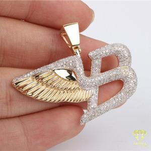 Colgante Personalizado con Letra B y Diamante Moissanite VVS, Joyería Hip Hop - Product Image 2