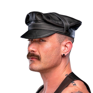 Casquette de marin en cuir pour homme avec bande colorée, six options de couleurs, ajustement réglable, en cuir de qualité supérieure, pour club - Product Image 6