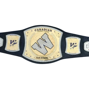 เข็มขัดแชมป์ Winnipeg Blue Bombers CFL - เข็มขัดกีฬาแบบปรับแต่งได้พร้อมรายละเอียดสีทอง - ของสะสมระดับพรีเมียม - Product Image 5