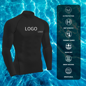 Camiseta de Compresión Deportiva Personalizada con Logotipo para Hombre, Camiseta de Manga Larga de Secado Rápido con Protección UV, Camiseta Deportiva Ajustada para Surf, Natación y Gimnasio - Product Image 2