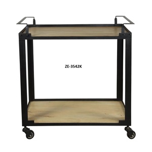 Organisateur de rangement de cuisine en métal fait main de qualité supérieure avec des étagères multi-niveaux spacieuses, construction en acier industriel, roulettes lisses - Product Image 5