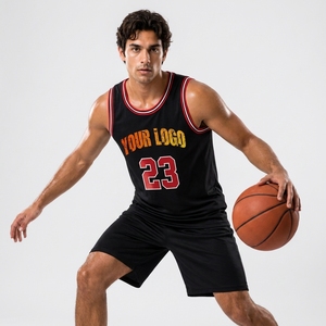 Custom Men's Basketball Jersey&Nicker Sleeveless Top With Name&Number And Logo Front Print Breathable <b>Polyester</b> Sportswear - Product Image 3