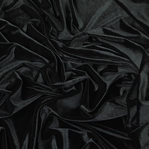 Soft Black Velvet 9000 100% Polyester Fabric 130 GSM Medium Weight Brushed Plain Woven Solid Color Wedding Girls Apparel Curtain - Product Image 1