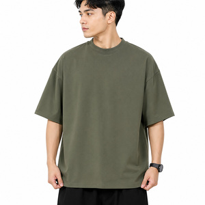 T-shirt en coton uni ample pour homme, été, haute qualité, épaules tombantes, vente en gros OEM/ODM depuis le Bangladesh - Product Image 3
