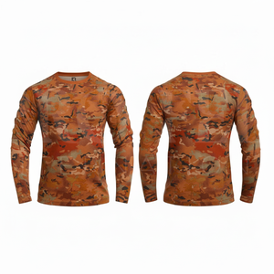 100% Polyester Long Sleeve Crew Neck Breathable Quick Dry High Performance <b>Top</b> Outdoor Training Sports Workwear Apparel T Shirt - Product Image 5