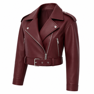 women burgundy leather <b>jacket</b> women cropped <b>biker</b> <b>jacket</b> women maroon moto <b>jacket</b> women vintage style <b>jacket</b> - Product Image 3
