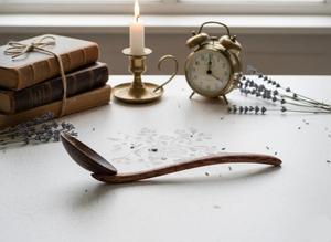 Cuillère à thé en bois faite à la main, cuillère doseuse en bois naturel pour café et sucre, finition polie - Product Image 2