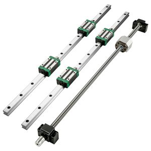 Kit 2 Pezzi Guida Lineare HGR20-1000mm con Blocco di Accoppiamento BF12/BK12 e Vite a Ricircolo di Sfere + 1 Pezzo Guida Lineare RM1605-1000mm 20-1000mm - Product Image 1