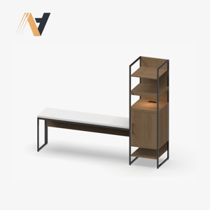 Ensemble de meubles de chambre à coucher de luxe moderne, design modulaire de rangement, finition en placage MDF/HPL, style contemporain d'hôtel, provenant d'une usine au Vietnam - Product Image 2