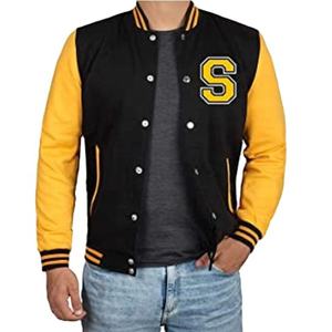 Veste Letterman Varsity d'hiver blanc orange avec manches en cuir Logo personnalisé Imperméable et écologique pour l'extérieur - Product Image 5