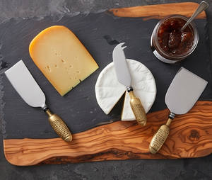 3 Piece Stainless Steel <b>Cheese</b> Knife Set With Gold Mouse Shaped Handles Spreader <b>Grater</b> Tools For Kitchen Use - Product Image 5