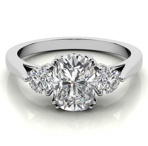 Oval Cut Moissanite 14k Gold Plated Sterling <b>Silver</b> <b>Solitaire</b> Engagement <b>Ring</b> Bridal Wedding Party Promise <b>Ring</b> - Product Image 1