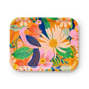 Bandeja de Servicio Rectangular de Metal Esmaltado Personalizada, Bandeja Decorativa Floral para Mesa de Centro, Bandeja para Té, Plato de Almacenamiento para Cocina, Apta para Alimentos, Duradera - Product Image 6