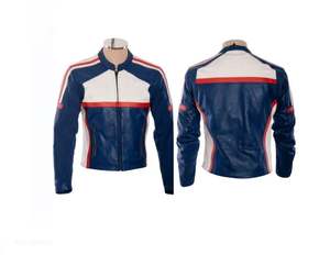 Chaqueta de Motocicleta de Cuero Clásica Negra Dcati - Product Image 1