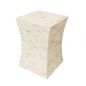 Table à tiroirs en os incrusté de la marque ILAHI, design moderne, détails en agate, rangement à trois niveaux, meuble portable pour la maison - Product Image 2