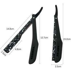 Adjustable <b>Blade</b> ABS Barber <b>Razor</b> with Stainless Steel <b>Blade</b> and Speckle Handle in Yellow Black Red Green Blue - Product Image 2