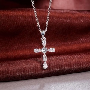 Lab Grown Diamond Cross <b>Pendant</b> Ring 14K <b>Solid</b> <b>Gold</b> Oval Cut 1.10 Carat Luxury IGI Certified - Product Image 6