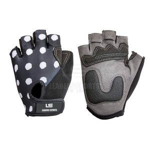 Gants de cyclisme demi-doigts en cuir légers et respirants, fabriqués au Pakistan, avec fermeture auto-agrippante - Product Image 2