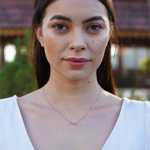 Zyorio Jewels Charming Luxury Infinity Diamond <b>Pendant</b> <b>Necklace</b> 925 Sterling Silver <b>Rose</b> <b>Gold</b> Plated for Women Wedding Gift - Product Image 4