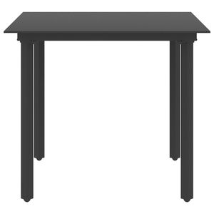 Tavolo da Giardino in Acciaio Verniciato a Polvere Nera Resistente con Piano in Vetro, Arredo Esterno di Medie Dimensioni - Product Image 2