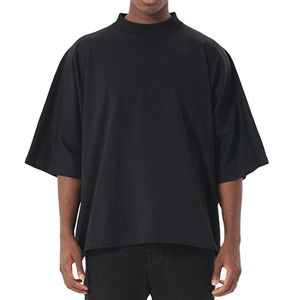 100% Cotton Sport Blank <b>White</b> Boxy Streetwear Cropped <b>Tshirts</b> Men Wholesale Manufacturers Custom T-shirt - Product Image 4