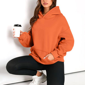 Custom Women's <b>Tracksuits</b> Heavy Weight 500 GSM 350 GSM <b>Polyester</b>/Cotton Fleece Embroidered Oversized Hoodie Shorts - Product Image 5