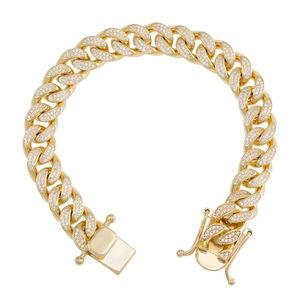 Luxury IGI Certified VVS Moissanite Cuban Bracelet Yellow Gold Plated Hip Hop Fine Jewelry Gift <b>For</b> <b>Men</b> Women Style - Product Image 1