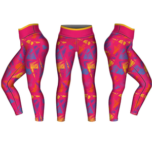 Leggings pour femmes sur mesure à prix avantageux, vente chaude, longueur intégrale, haute qualité, en spandex et polyester tricoté, taille mi-haute, respirants - Product Image 2