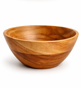 Bol de service en bois d'acacia de forme personnalisée, tendance, fait main, écologique, pour salade et fruits, vaisselle décorative - Product Image 1