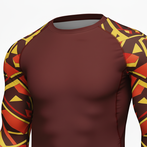 Rashguard OEM ODM Rash Guard Men Sublimation Printed Bjj Rash Guard Gym Training <b>Shirt</b> <b>Compression</b> <b>Shirts</b> MMA Top - Product Image 3