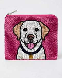Pochette pour chien faite à la main avec perles, bleu marine, rectangulaire, avec fermeture éclair, broderie animale - Product Image 4