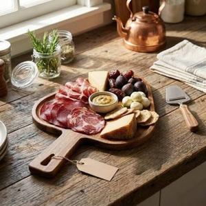 Bandeja de pizza ecológica de madera de acacia, bandeja de madera para servir pizza, frutas y queso para el hogar y la cocina, de Vietnam. - Product Image 3