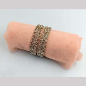 Gold Plated Alloy Fashion Jewelry <b>Set</b> with <b>Crystal</b> Stone Pearls Bangles for Women Elegant Collection Wedding Festival Party Gift - Product Image 1