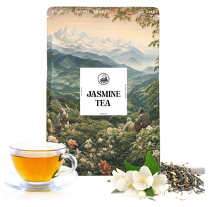Thé en vrac Jasmine Darjeeling |   100g |   Saveur florale avec de véritables bourgeons de jasmin |   Favorise le sommeil et la relaxation |   Mélange de feuilles entières - Product Image 2