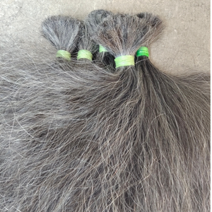 Extensions de cheveux vierges gris indien 100g chacune, double trame machine, toutes couleurs, à tisser - Product Image 1