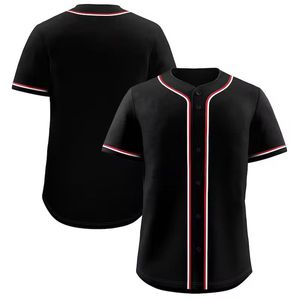 Camiseta de béisbol en blanco, camiseta de malla retro personalizada con logo y nombre cosidos, ropa deportiva para hombres y jóvenes, jersey de béisbol negro con cuello en V - Product Image 5