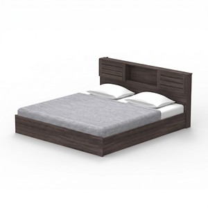 Lit plateforme moderne 2242 Queen Size avec sommier à lattes, tête de lit de rangement et étagère centrale, mobilier de chambre à coucher - Product Image 5