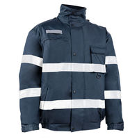 Veste de sécurité, combinaison de travail en coton, haute visibilité, réfléchissante, anti-allergie, certifiée Oeko-Tex, bleue, logo personnalisé, travaux de construction