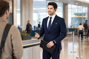 Uniforme personnalisé pour hommes à manches longues en viscose pour le service client de compagnies aériennes |   Service OEM/ODM - Product Image 6